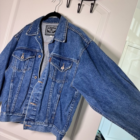 Hill Crop Japan Brand Vintage Trucker Denim Jacket Dark Blue Wash Size Medium - Picture 6 of 10